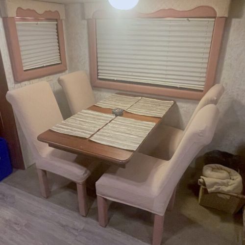 Dining table, with leaf.  Seating for four