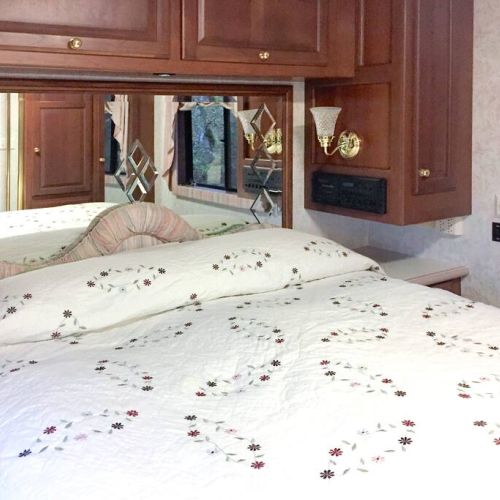 Queen Sized Bed, Side Tables and Plugs