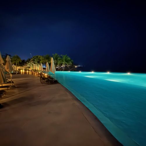 Infinity pool at night
