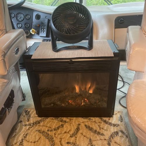 Electric Fireplace (for aesthetics only) and Circulating Fan