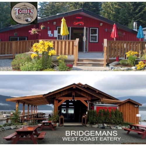 Tomi's Home Cooking & Bridgemans West Coast Eatery are  both within walking distance
