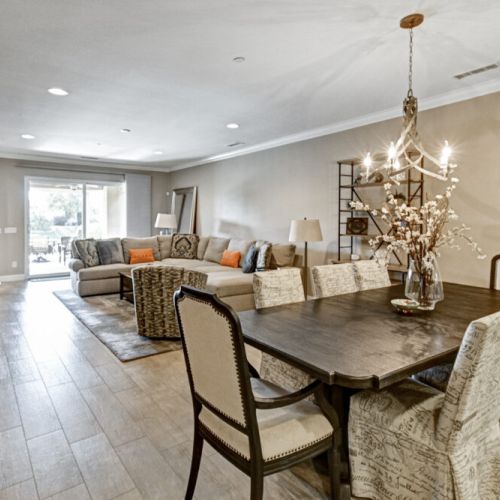 Dining Area, Table and Chairs and Living Room