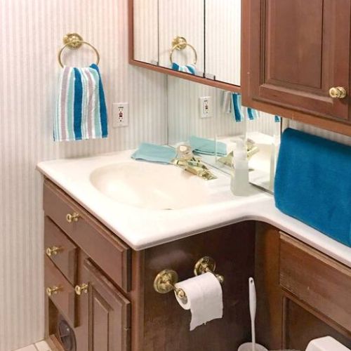 Bathroom Sink and Cabinets
