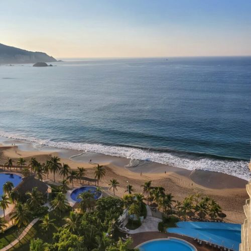 View of the Beach and Pools from the Balcony of the Penthouse