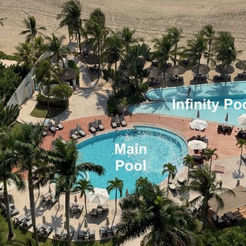 View of complex pools from Condo Patio