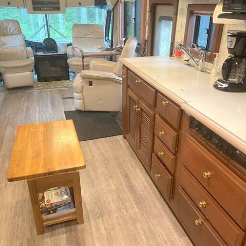 Couch table, doubling as Kitchen Island